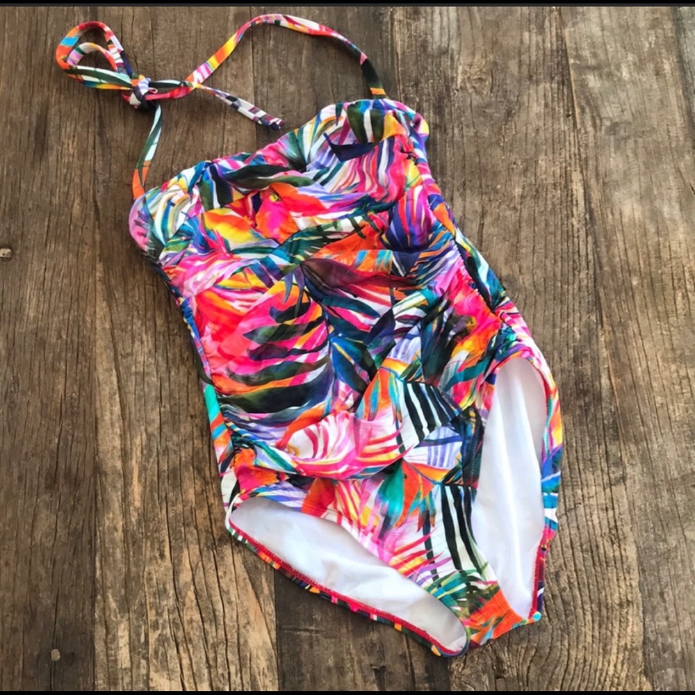 Ralph Lauren Tropical Print One Pc Swimsuit SZ 6